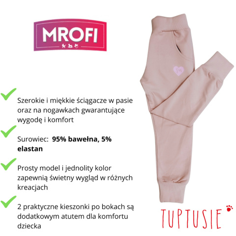 Spodnie dresowe dziewczęce Mrofi sport różowe Spodnie dresowe dziewczęce Mrofi sport różowe