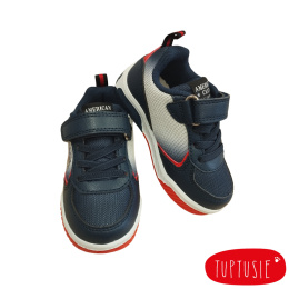 American Adidasy sportowe chłopięce ze świecącą podeszwą Navy/red 