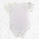 Body Mrofi dziewczęce ,,Aurelia'' białe Bawełna koronka kr.rękaw r.80