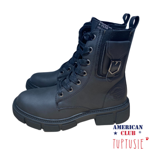 Glany dziewczęce American Club Black 95/24 Glany dziewczęce American Club Black 95/24