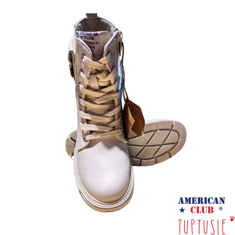 Glany dziewczęce American Club Beige Beż 95/24 Glany dziewczęce American Club Beige Beż 95/24