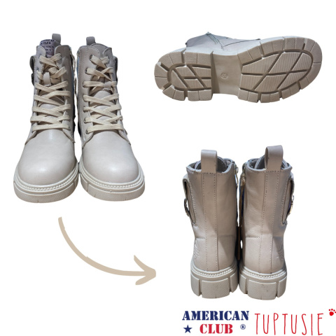 Glany dziewczęce American Club Beige Beż 95/24 Glany dziewczęce American Club Beige Beż 95/24