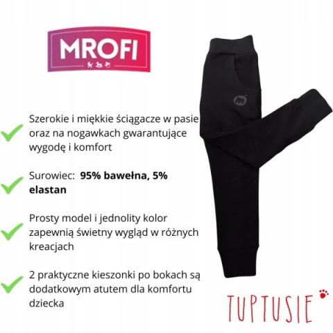 Spodnie dresowe chłopięce Mrofi sport czarny Spodnie dresowe chłopięce Mrofi sport czarny