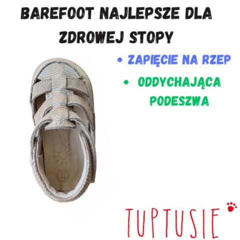 Kapcie OBEX złoty ISLA barefoot skóra naturalna antypoślizgowe Kapcie OBEX złoty ISLA barefoot skóra naturalna antypoślizgowe