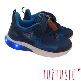 AMERICAN CLUB ADIDASY BUTY DZIECIĘCE NIEBIESKIE NA RZEP ŚWIECĄCA PODESZWA