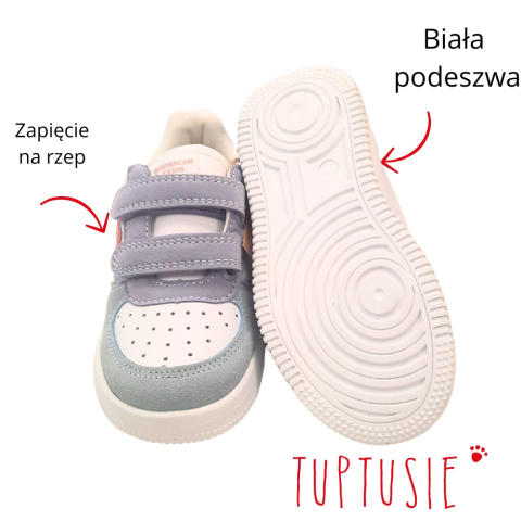 Adidasy sportowe American Club kolorowe pastelowe szkoła przedszkole na rzepy Adidasy sportowe American Club kolorowe pastelowe szkoła przedszkole na rzepy