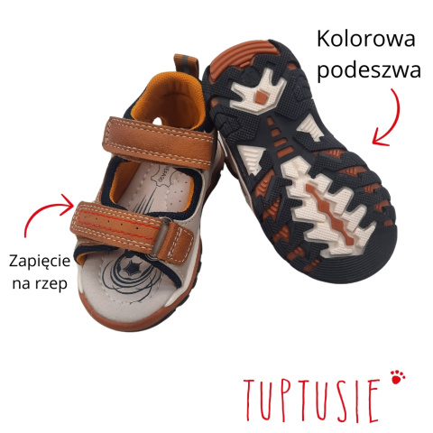 Sandałki chłopięce Befado wkładka skóra rzepa beżowe nugat Sandałki chłopięce Befado wkładka skóra rzepa beżowe nugat