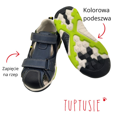 Sandałki chłopięce Befado wkładka skóra rzepy granatowe zabudowane Sandałki chłopięce Befado wkładka skóra rzepy granatowe zabudowane