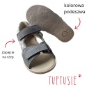 Sandałki Mido Daisy skóra rzepa popiel kwiatki Sandałki Mido Daisy skóra rzepa popiel kwiatki