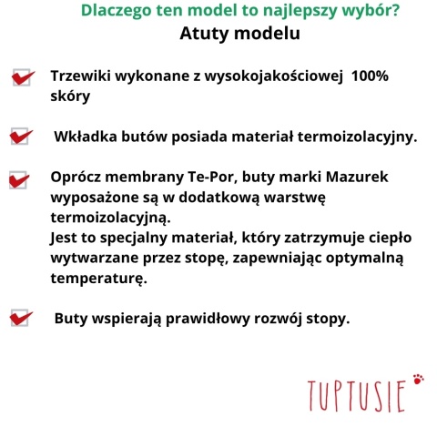Mazurek trzewiki ocieplane granat ciepłe zima Mazurek trzewiki ocieplane granat ciepłe zima